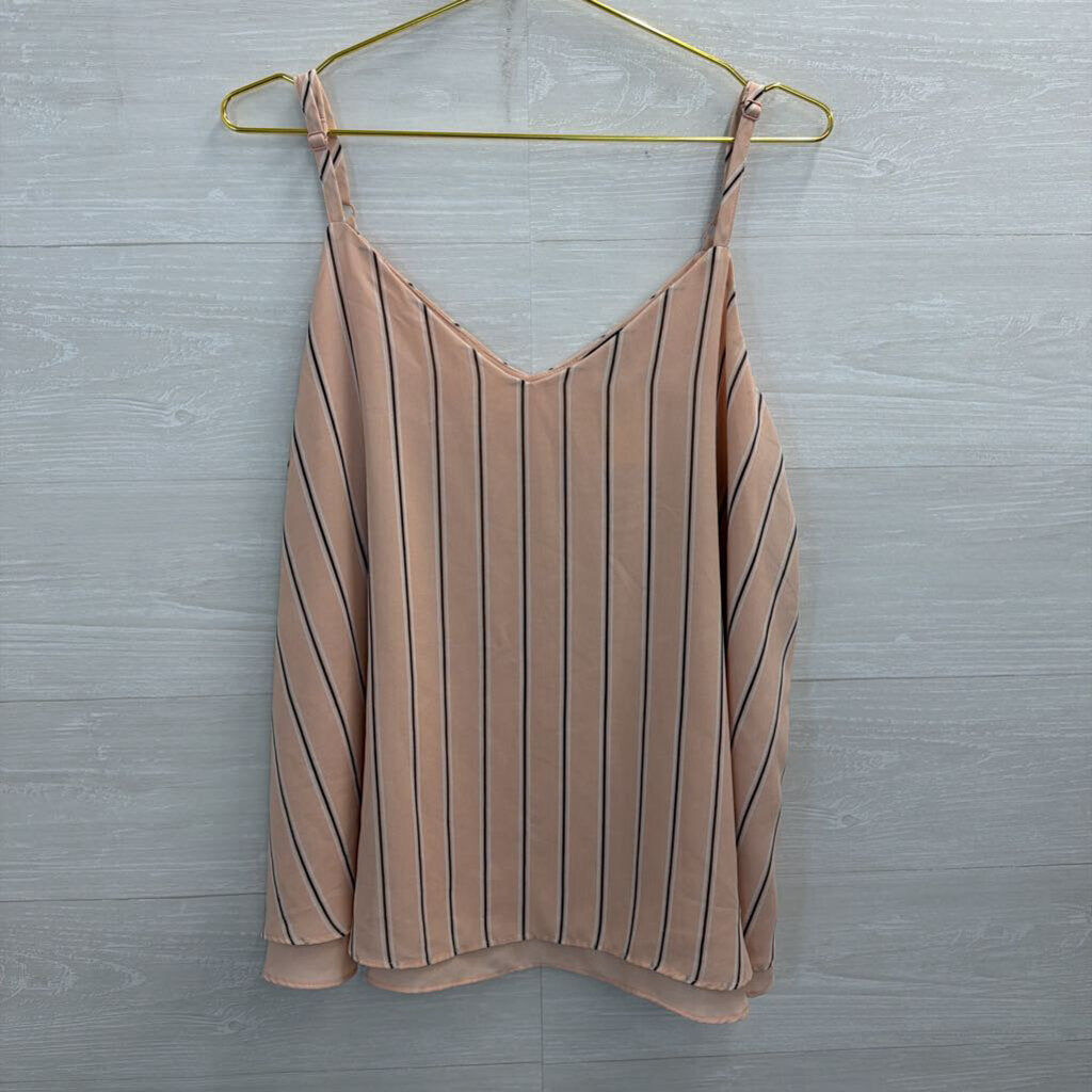Torrid Pink/ Black Striped Tank Top 1