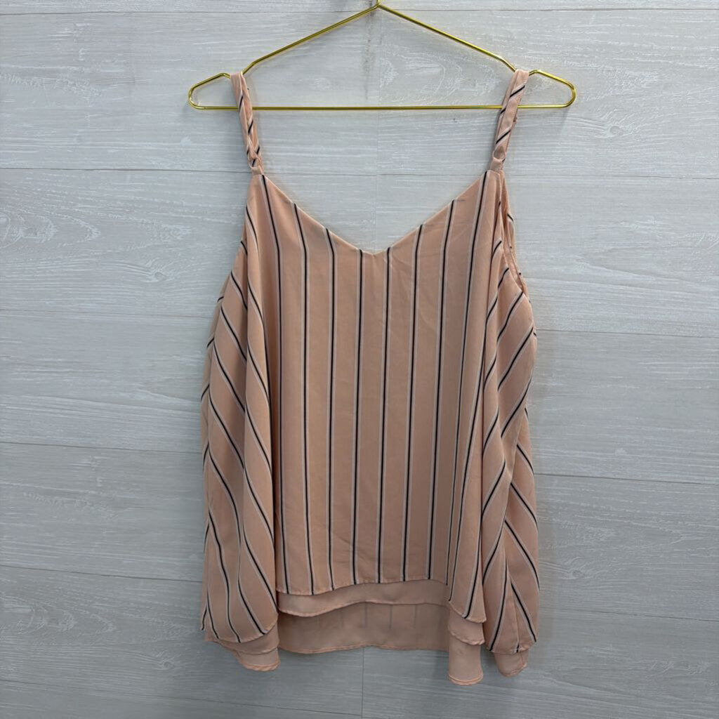 Torrid Pink/ Black Striped Tank Top 1