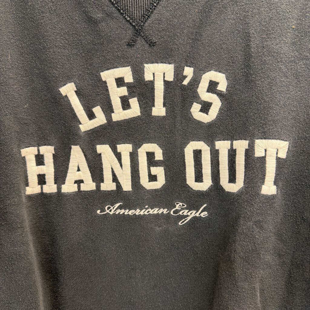 American Eagle Blue Let's Hang Out Crewneck Pullover Extra Small