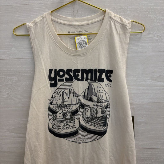 Parks Project Beige/ Black Yosemite Graphic Tank Top Large