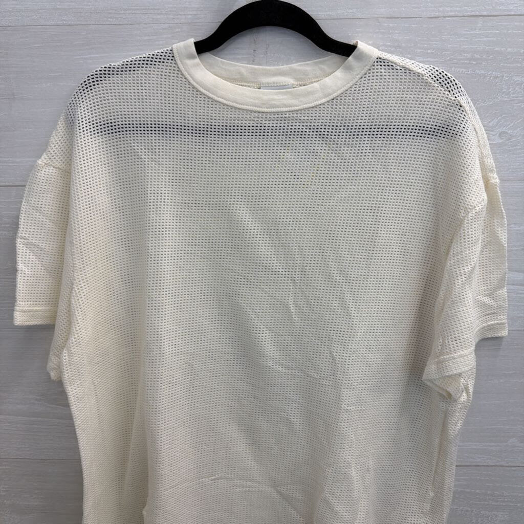 Standard Cloth White Mesh Short Sleeve Top Medium