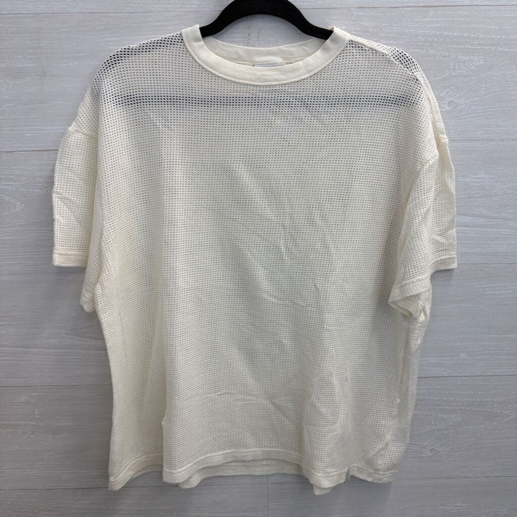 Standard Cloth White Mesh Short Sleeve Top Medium