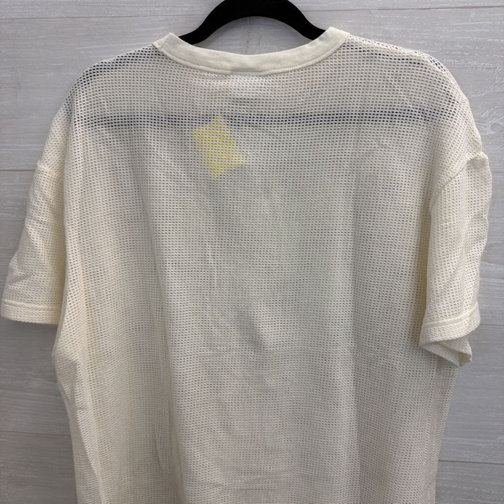 Standard Cloth White Mesh Short Sleeve Top Medium