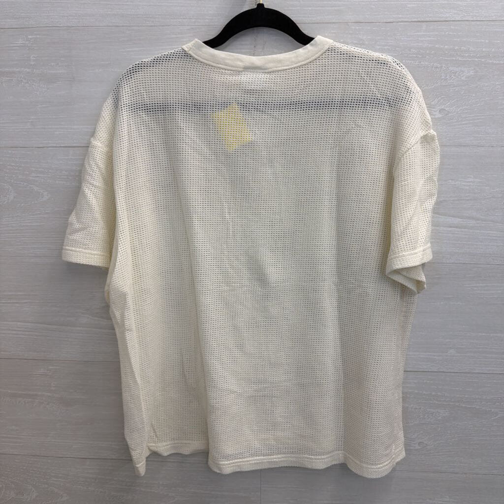 Standard Cloth White Mesh Short Sleeve Top Medium
