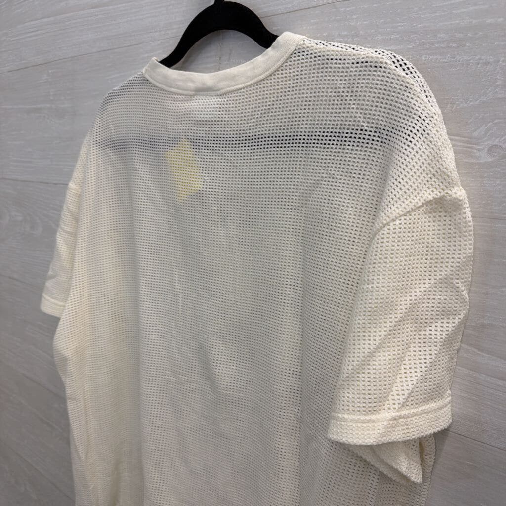 Standard Cloth White Mesh Short Sleeve Top Medium