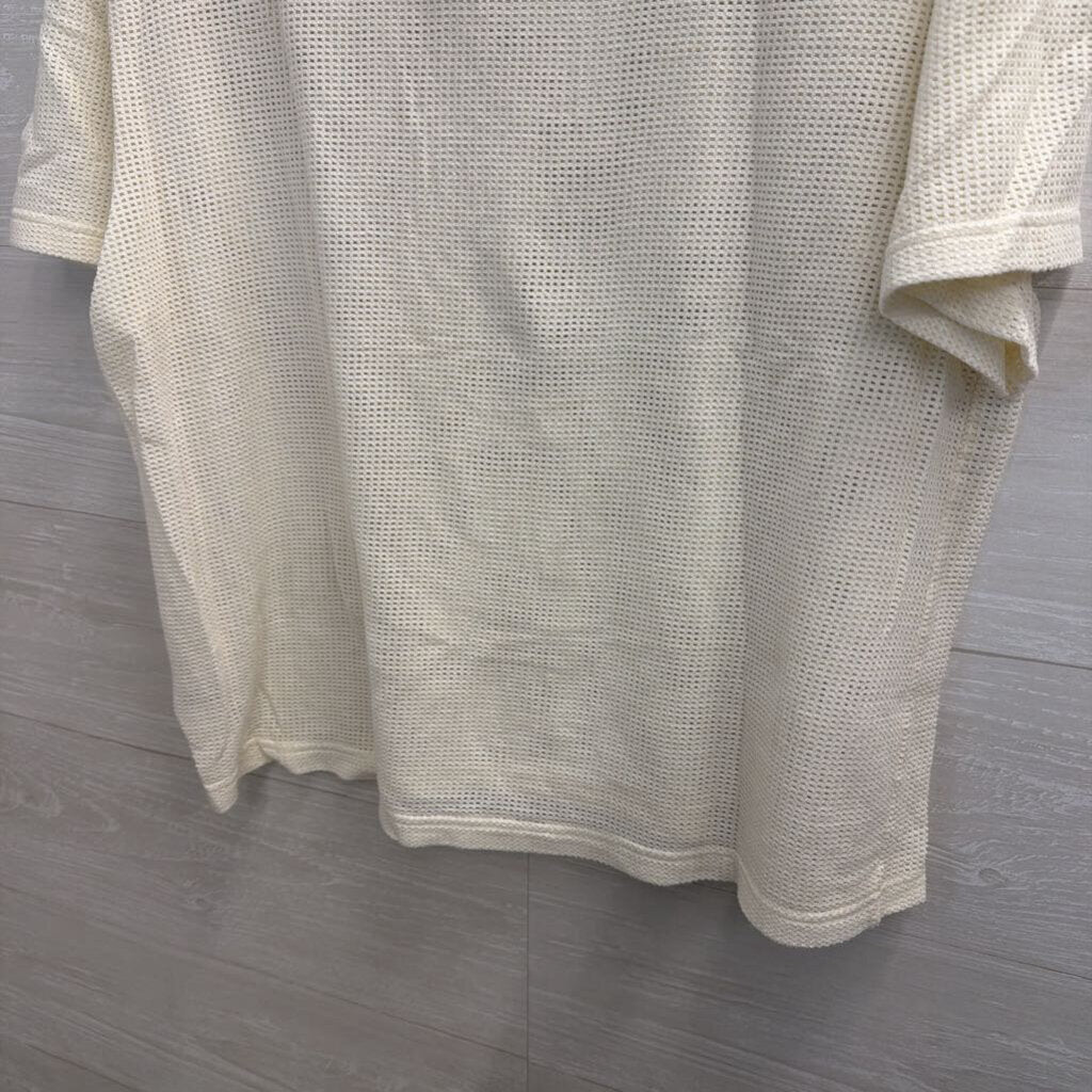 Standard Cloth White Mesh Short Sleeve Top Medium