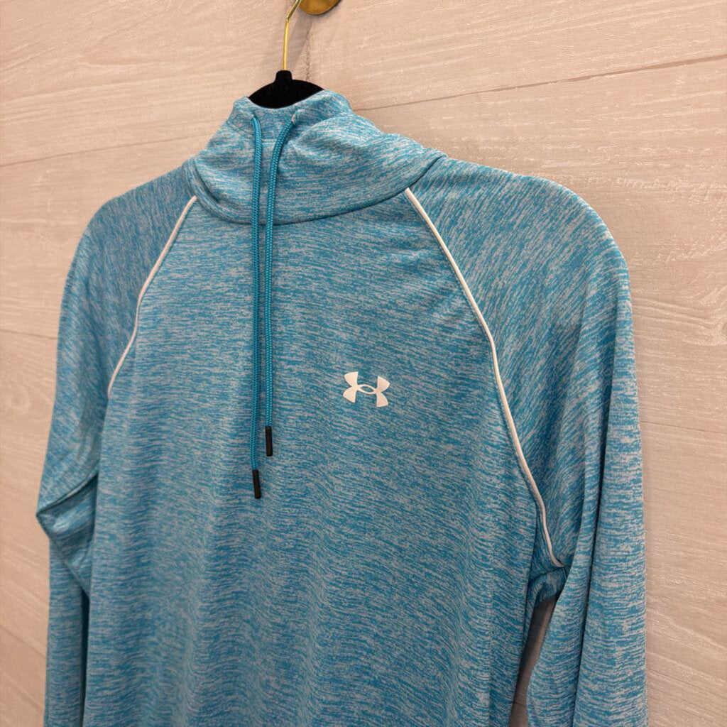 Under Armour Blue Hooded Long Sleeve Athletic Top Small