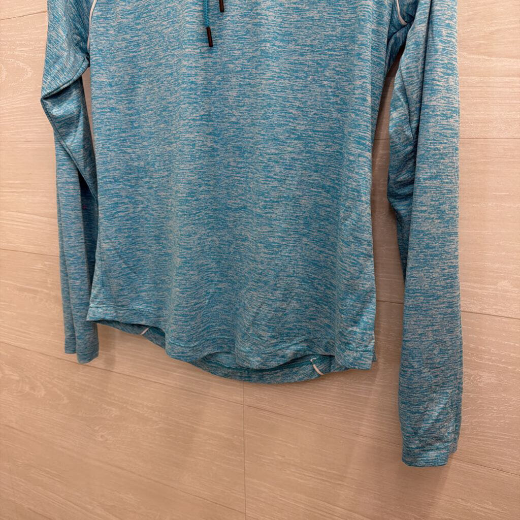 Under Armour Blue Hooded Long Sleeve Athletic Top Small