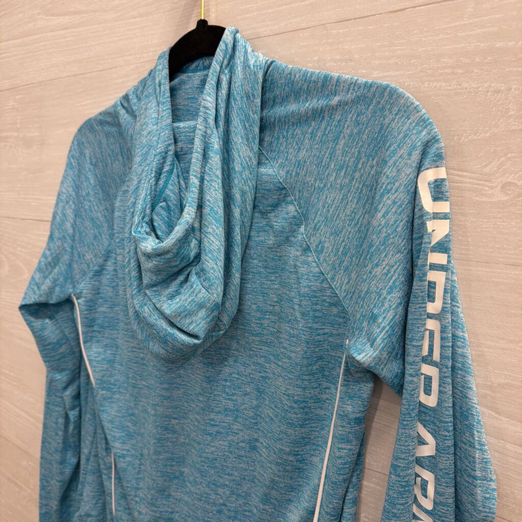 Under Armour Blue Hooded Long Sleeve Athletic Top Small
