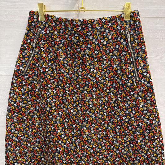 Le Lis Black/ Multi Floral Print Skirt Medium