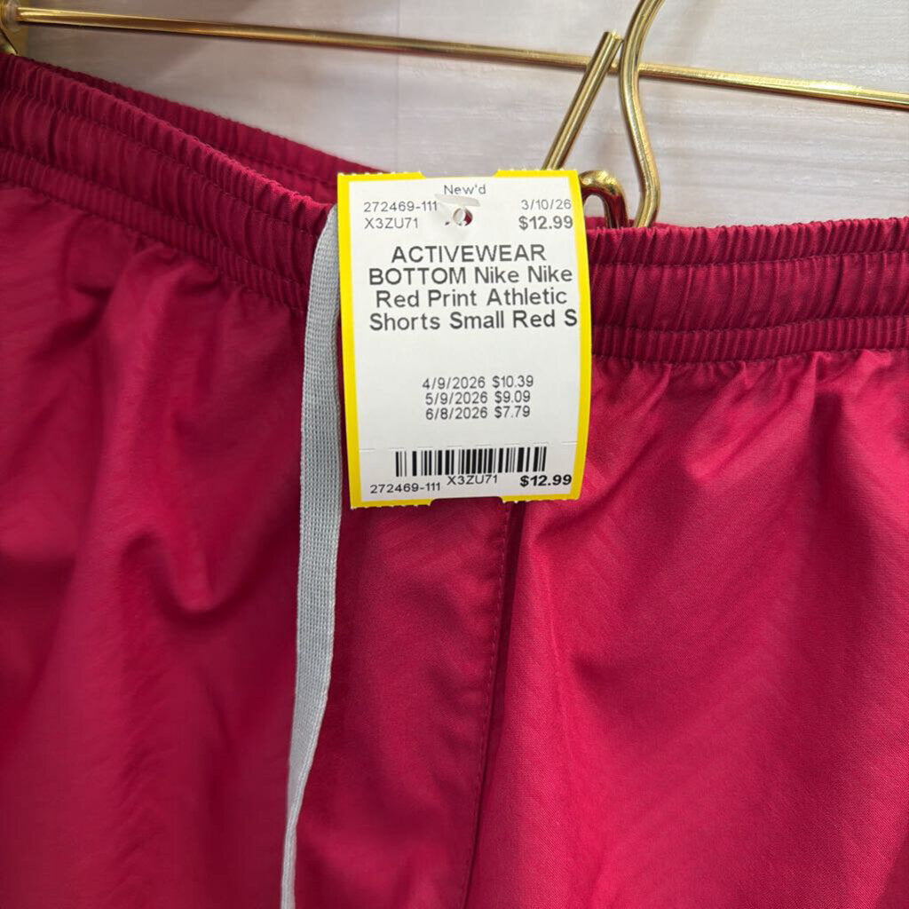 Nike Red Print Athletic Shorts Small