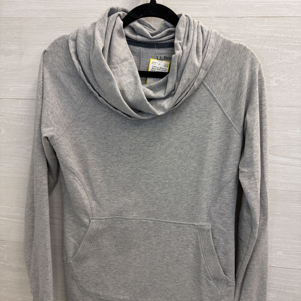 LL Bean Grey Cowl Neck Long Sleeve Pullover Small
