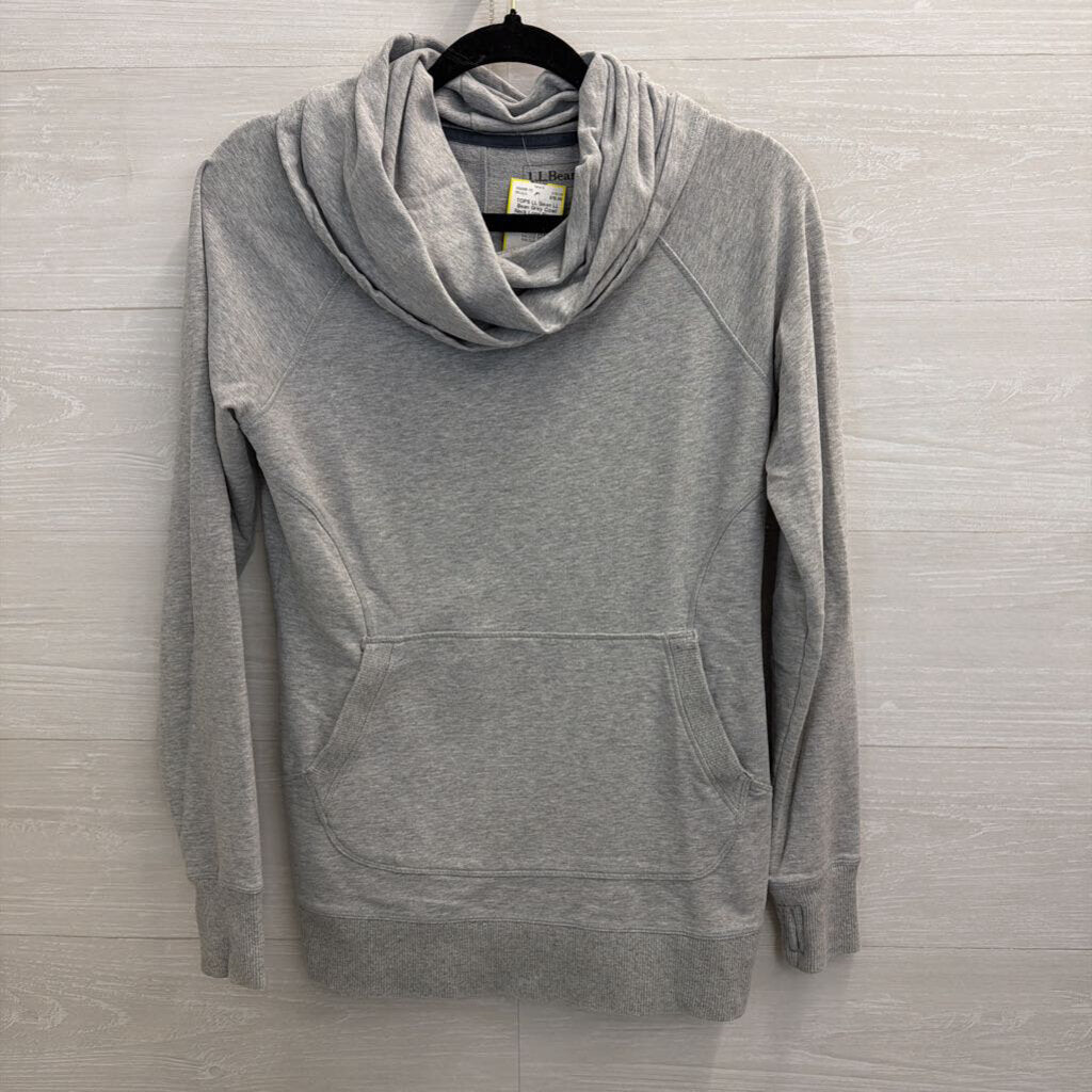 LL Bean Grey Cowl Neck Long Sleeve Pullover Small
