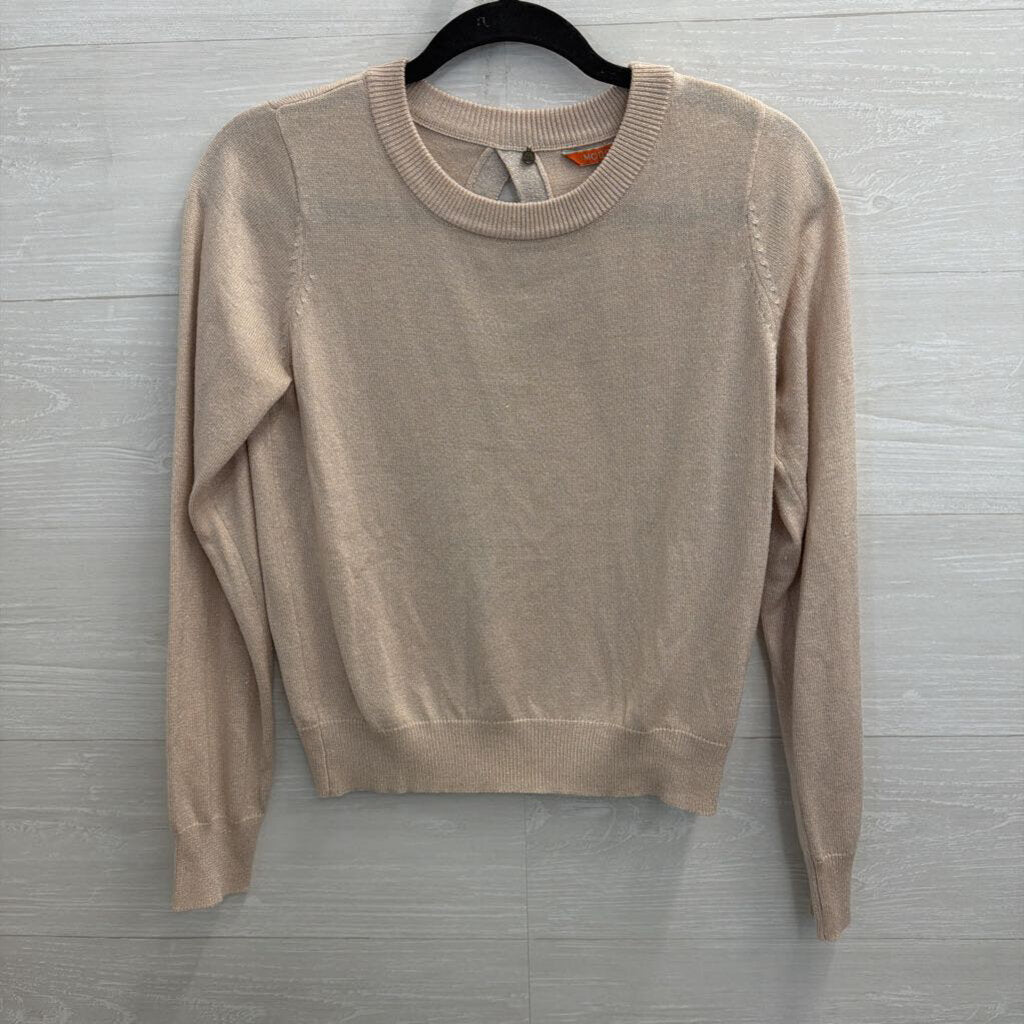 Mod Cloth Blush Shimmer Knit Long Sleeve Top Medium