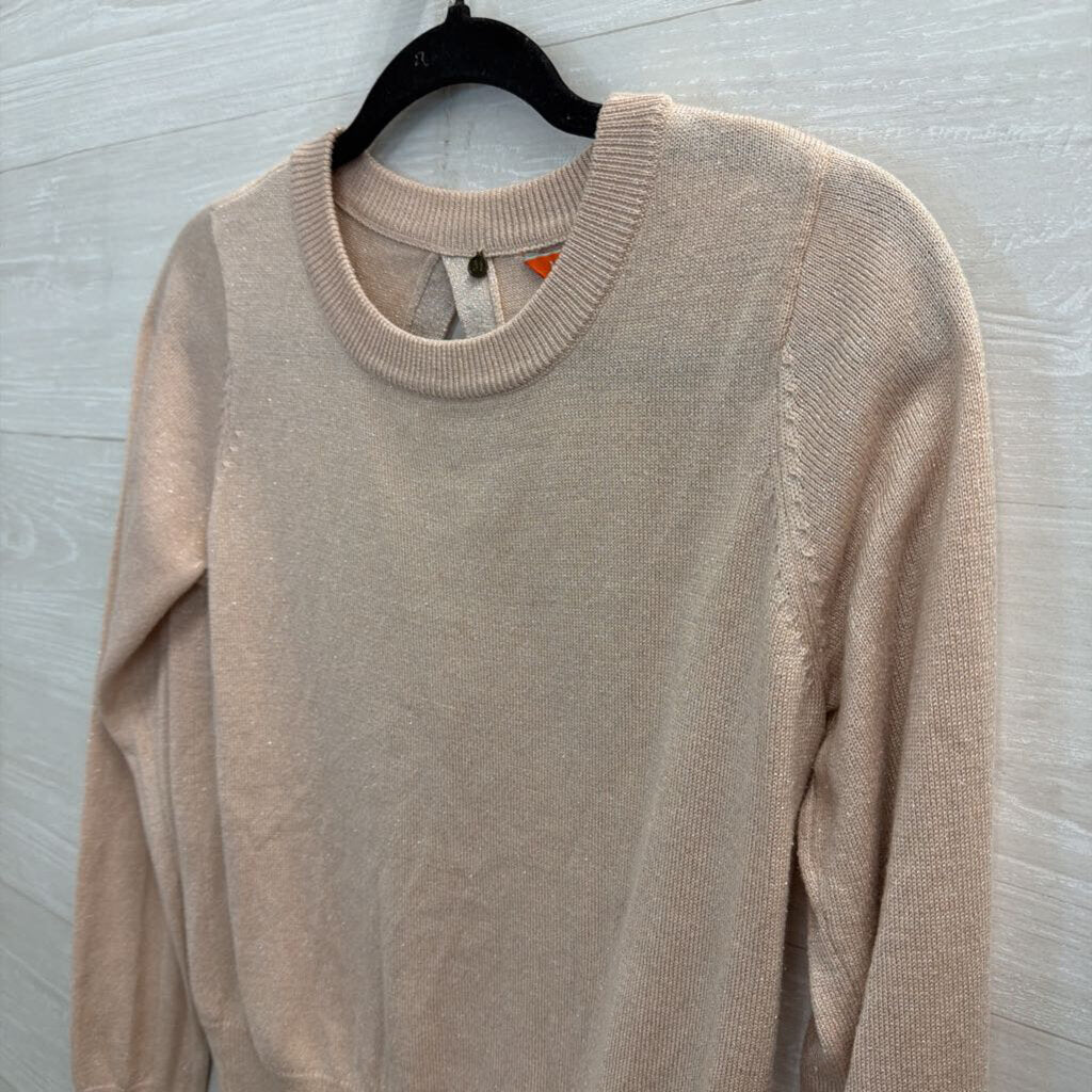 Mod Cloth Blush Shimmer Knit Long Sleeve Top Medium