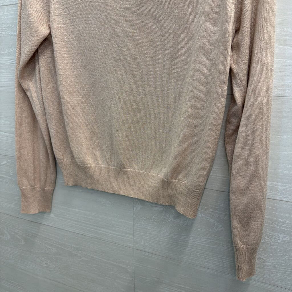 Mod Cloth Blush Shimmer Knit Long Sleeve Top Medium