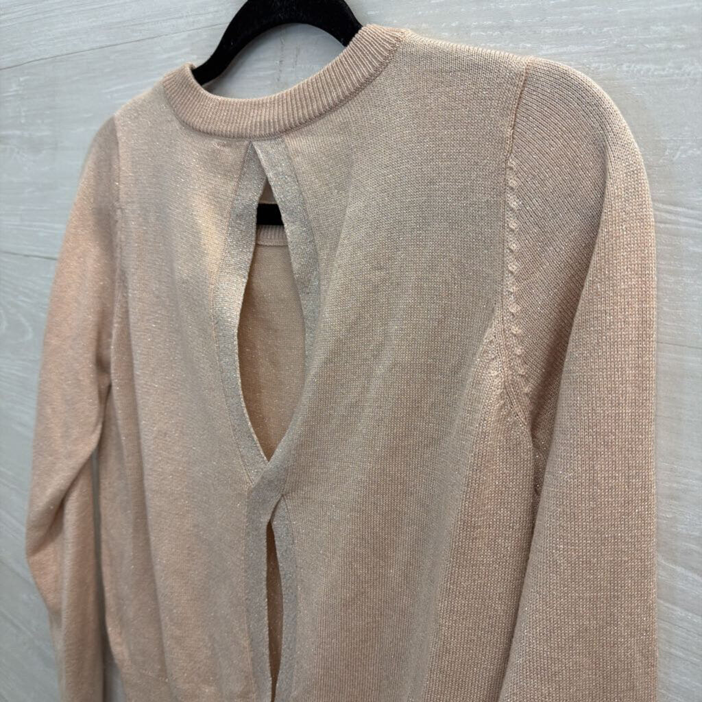 Mod Cloth Blush Shimmer Knit Long Sleeve Top Medium