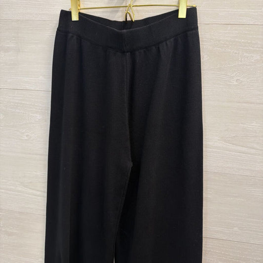 Black/ Beige Hem Wide Leg Sweater Pants Medium