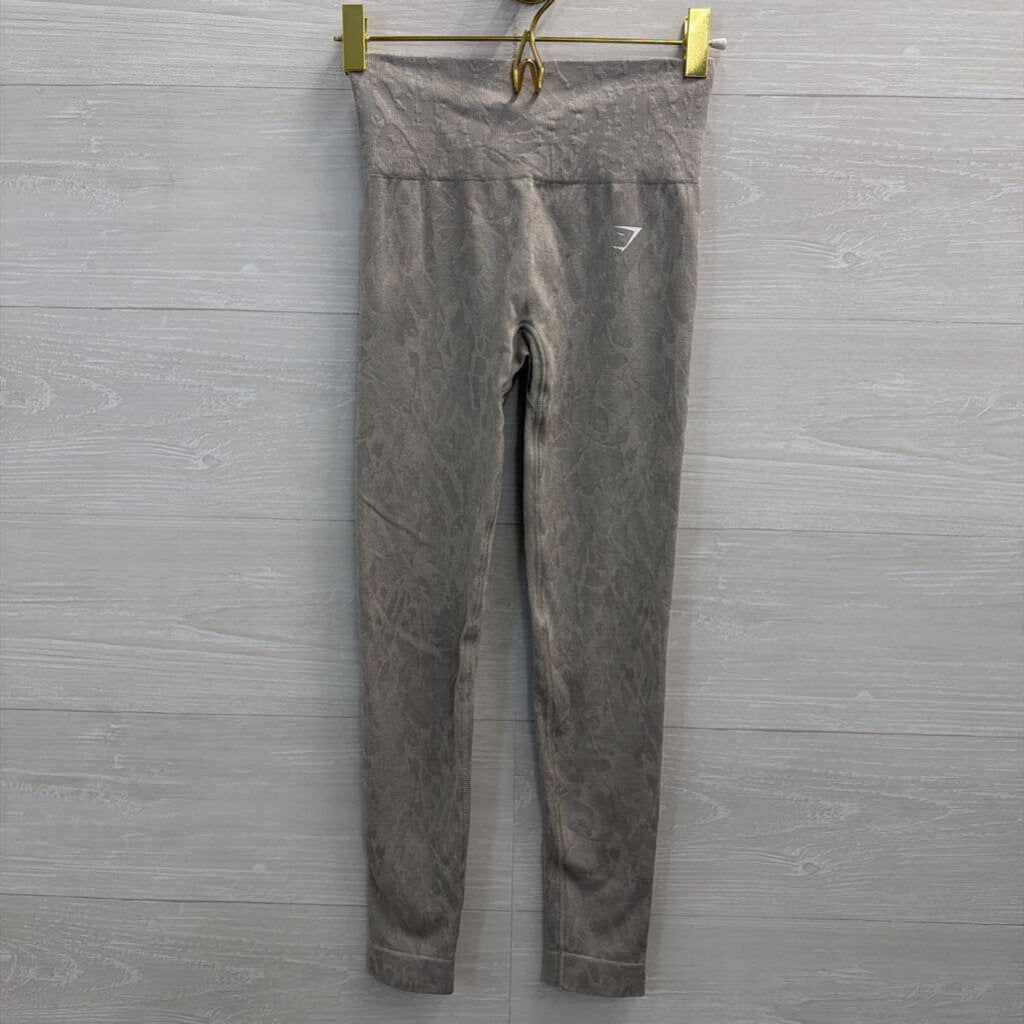 Gym Shark Grey Print Athletic Leggings Extra Small