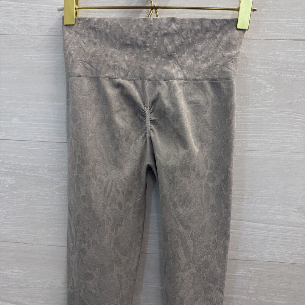 Gym Shark Grey Print Athletic Leggings Extra Small