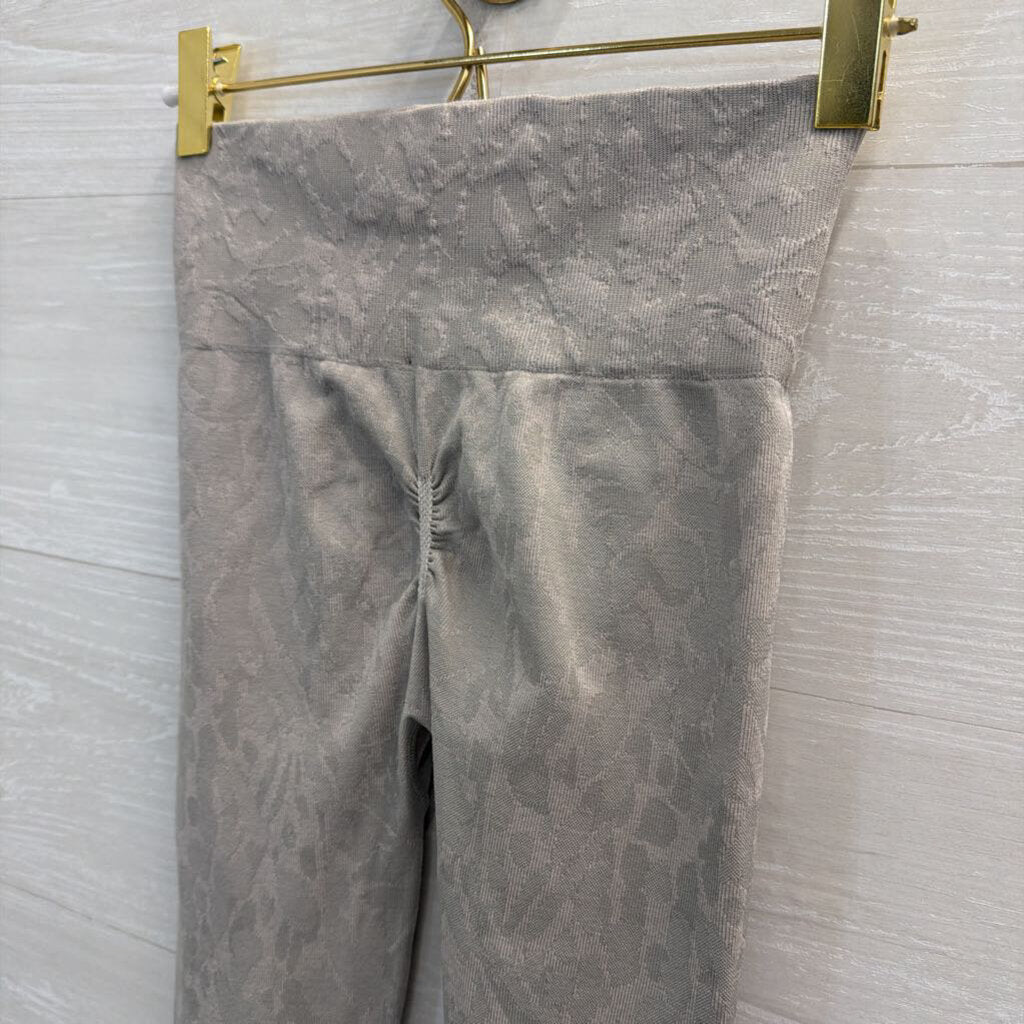 Gym Shark Grey Print Athletic Leggings Extra Small