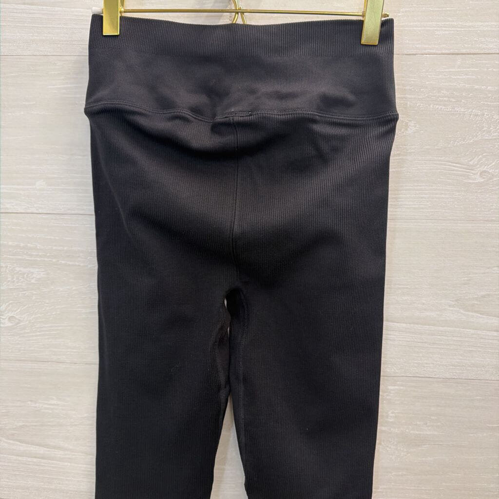 Black Ribbed Leggings Small