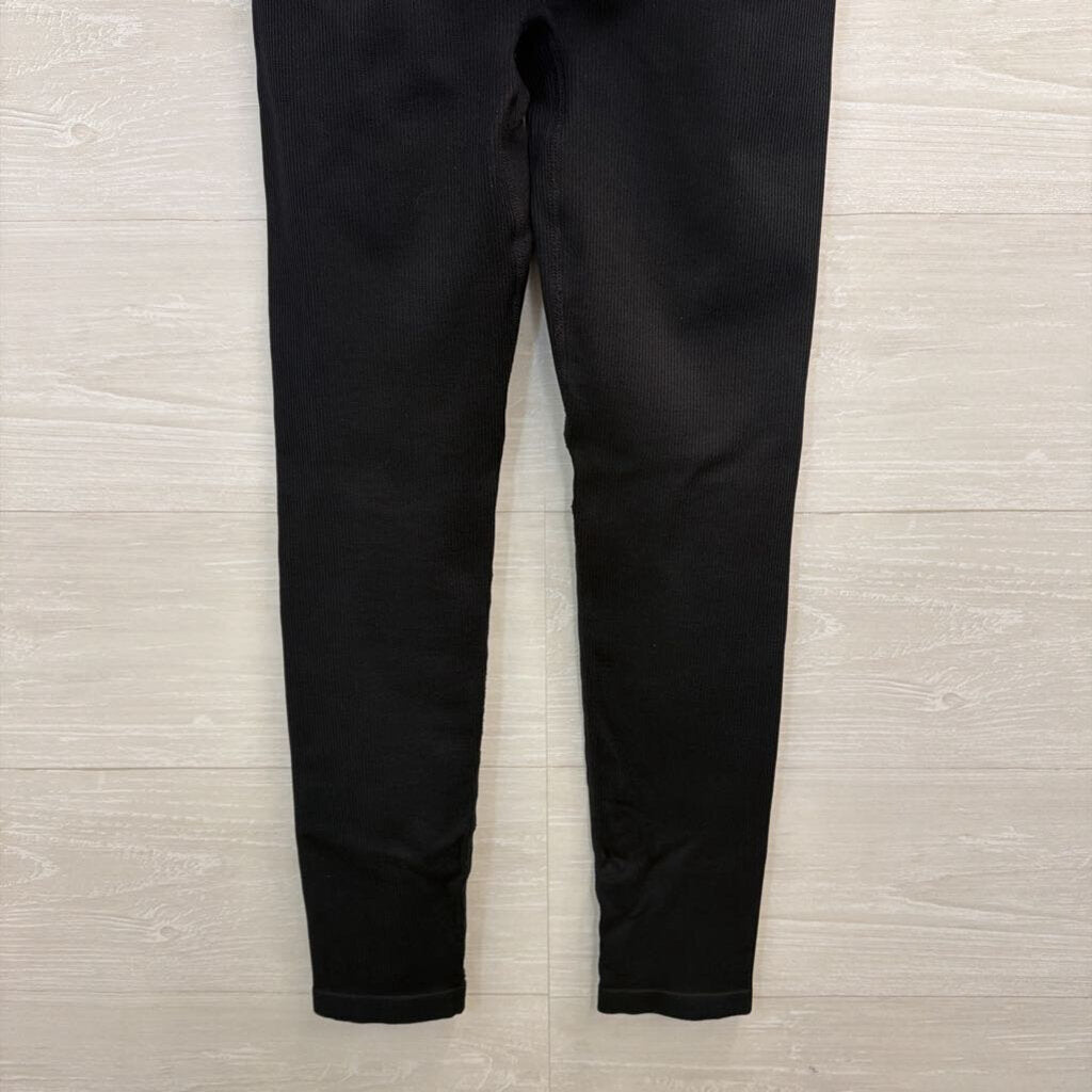 Black Ribbed Leggings Small
