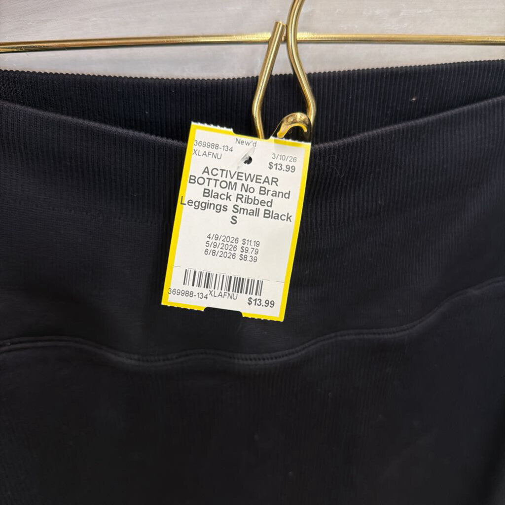 Black Ribbed Leggings Small