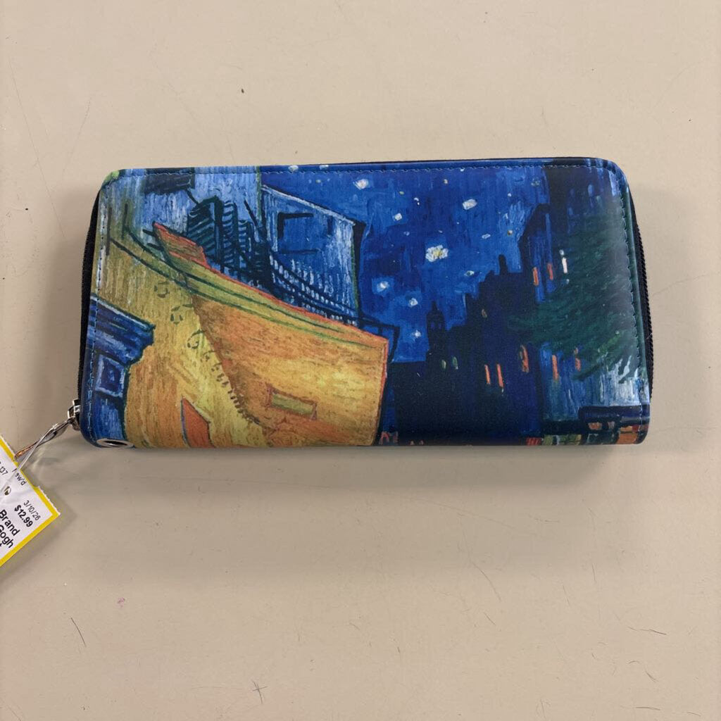 Blue/ Multi Van Gogh Zip Around Wallet