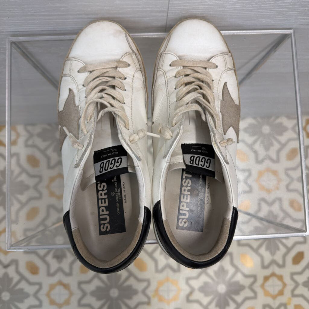Golden Goose White Leather Super Star Sneakers 39