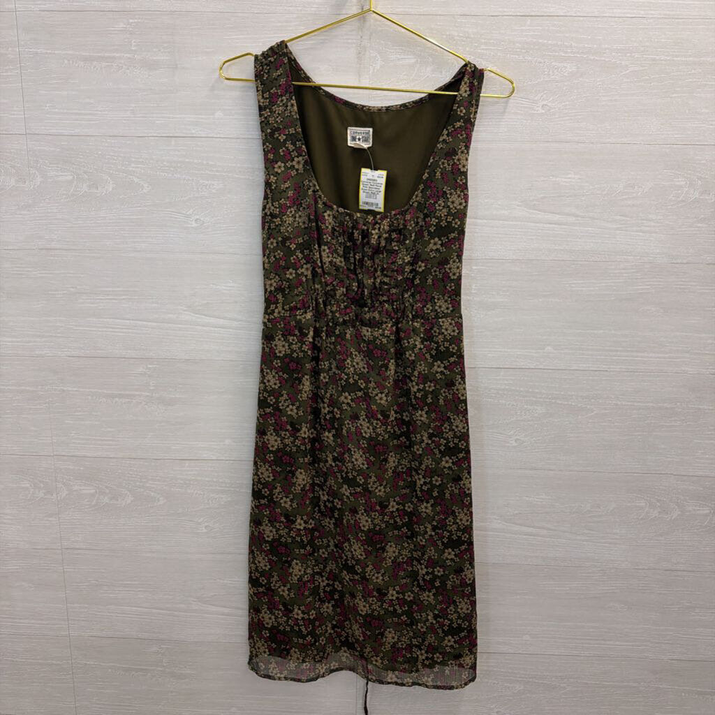 Converse Green/ Multi Floral Print Sleeveless Dress Extra Large
