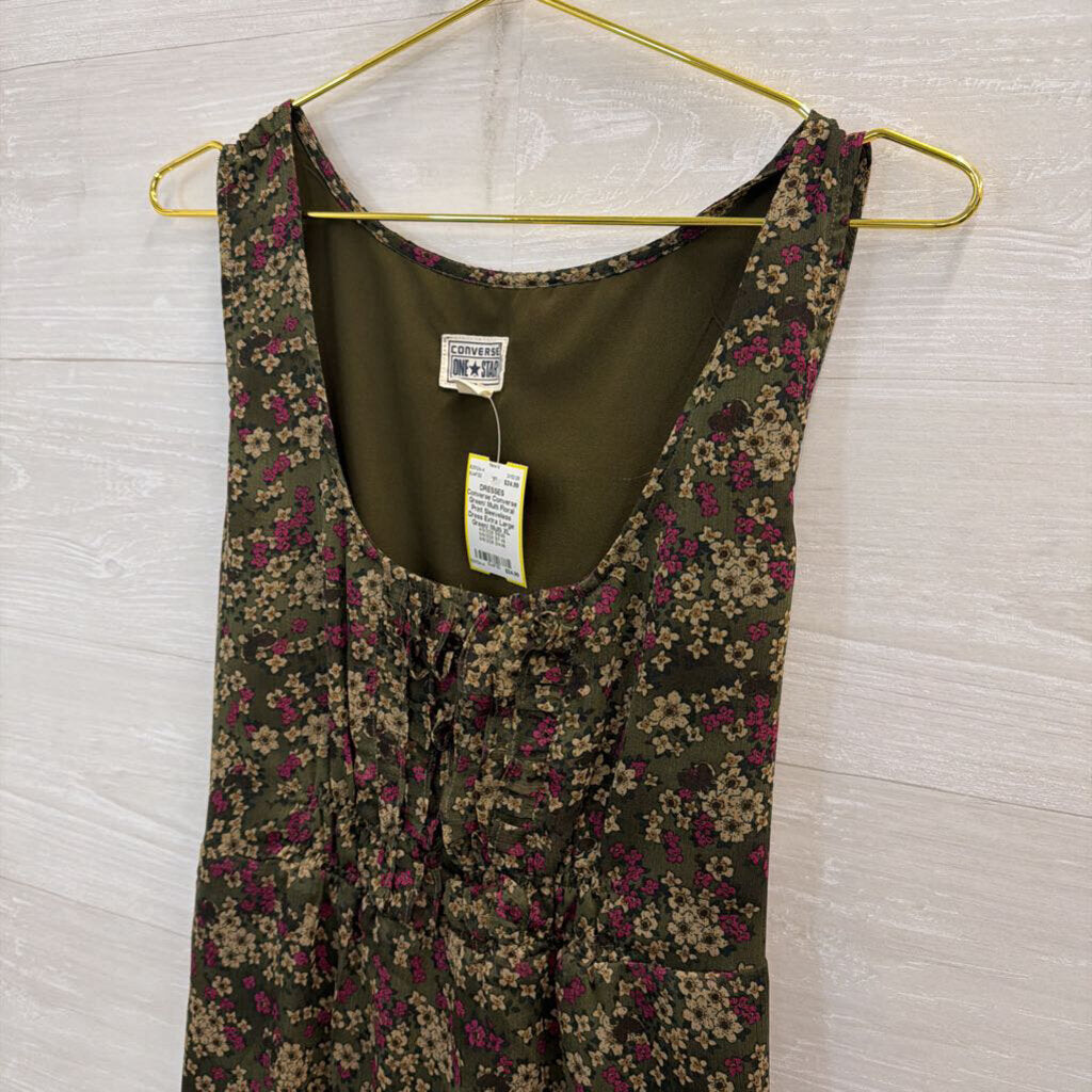 Converse Green/ Multi Floral Print Sleeveless Dress Extra Large