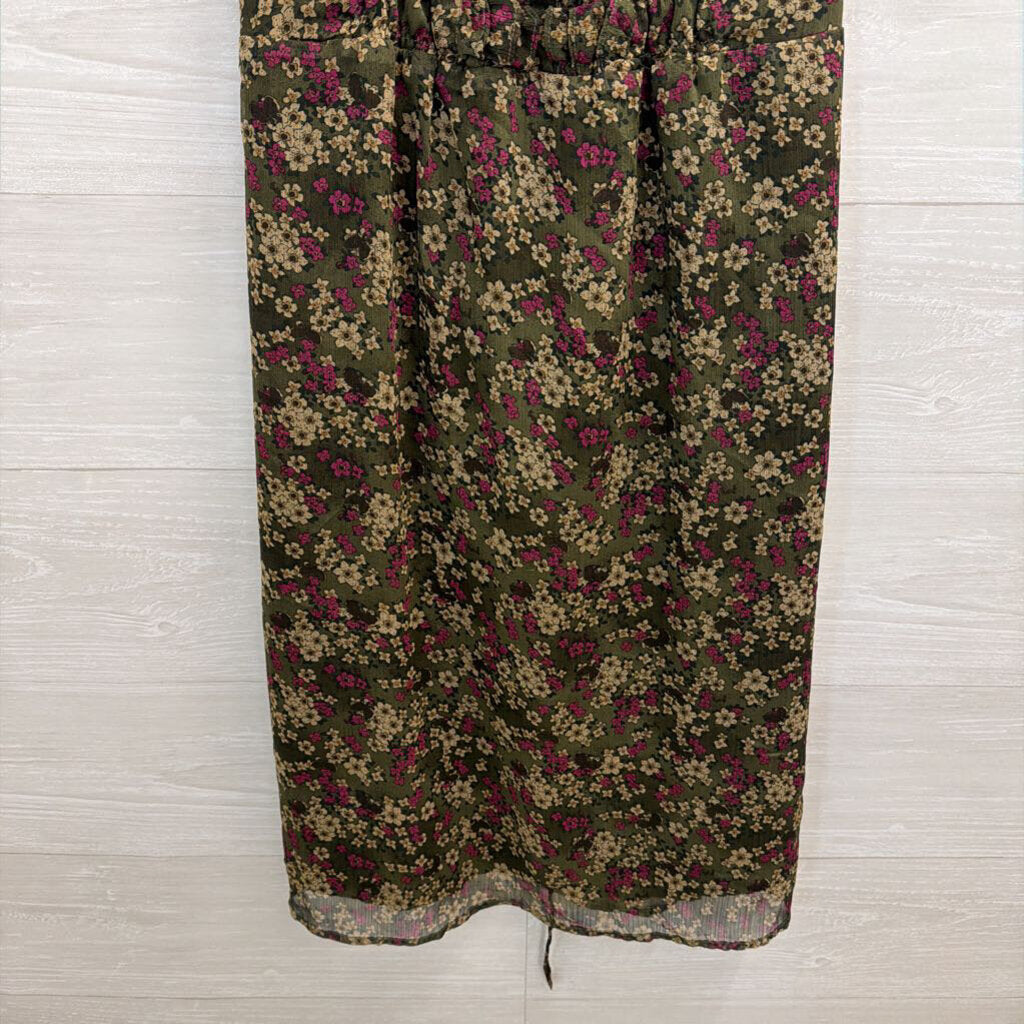 Converse Green/ Multi Floral Print Sleeveless Dress Extra Large