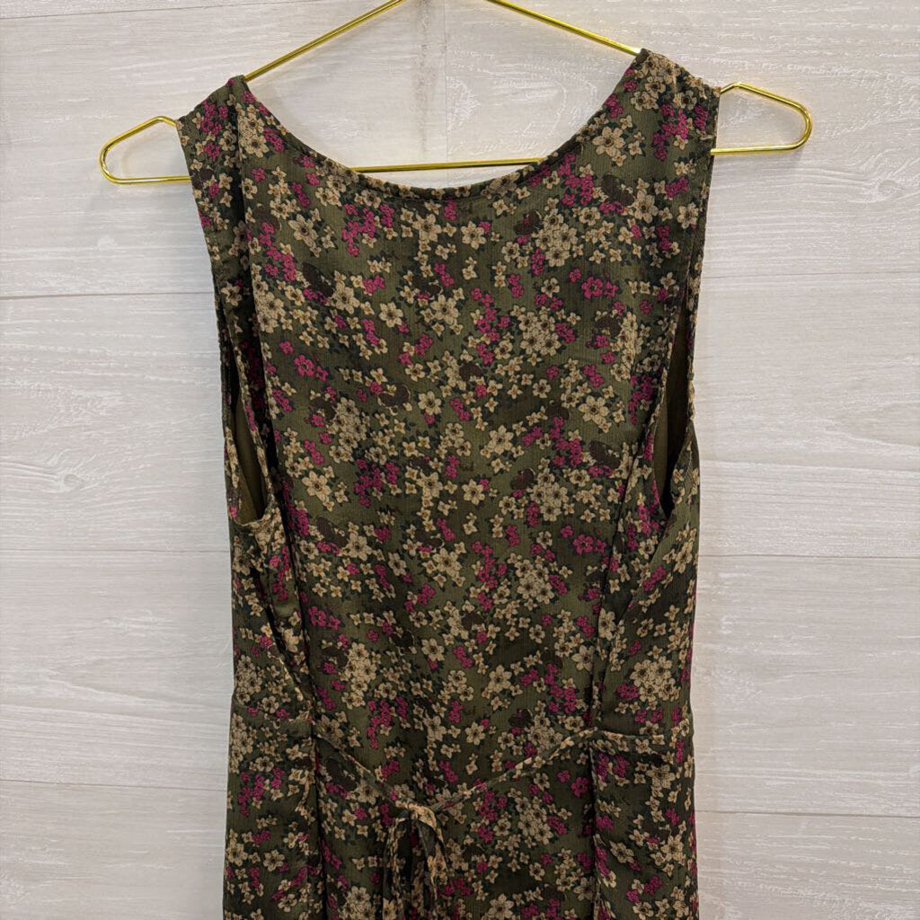 Converse Green/ Multi Floral Print Sleeveless Dress Extra Large