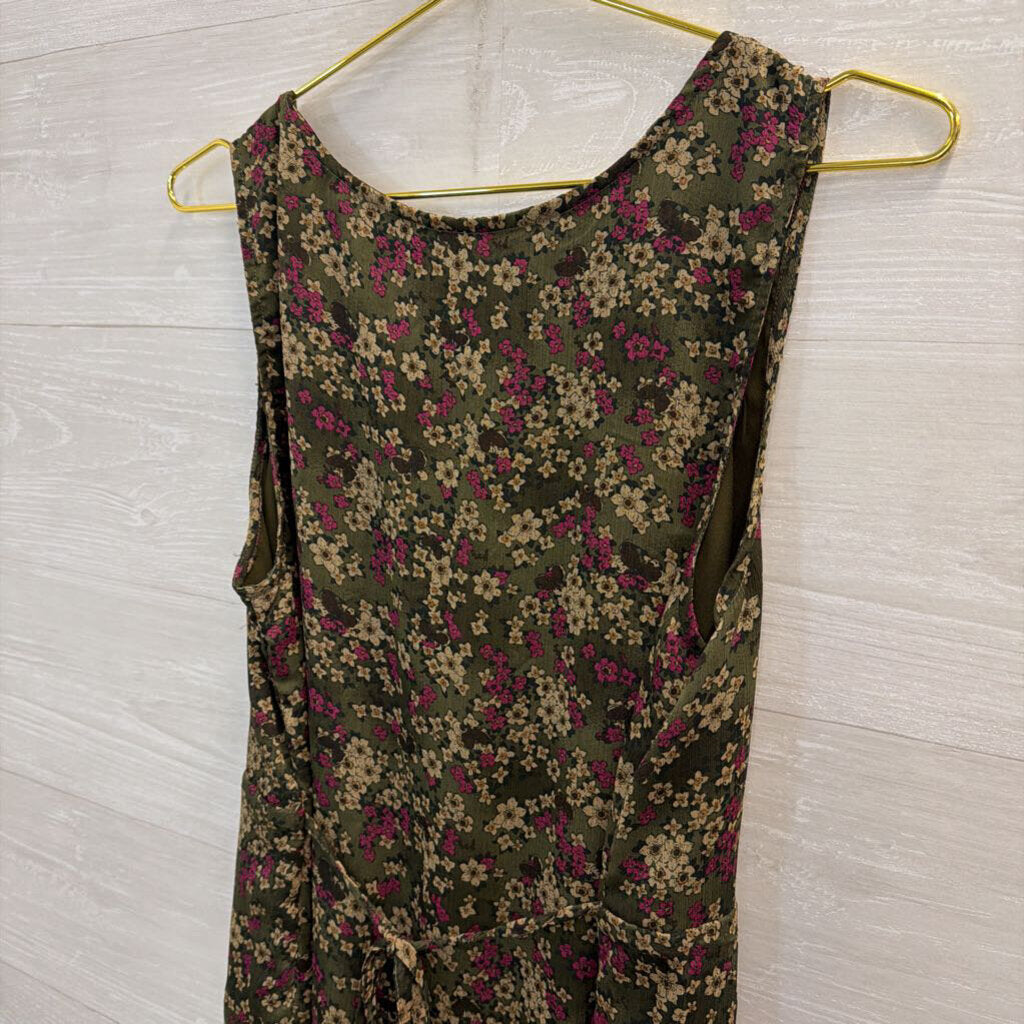 Converse Green/ Multi Floral Print Sleeveless Dress Extra Large