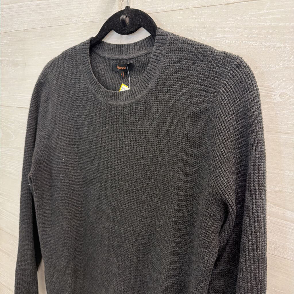 Quince Grey Textured Knit Sweater Small