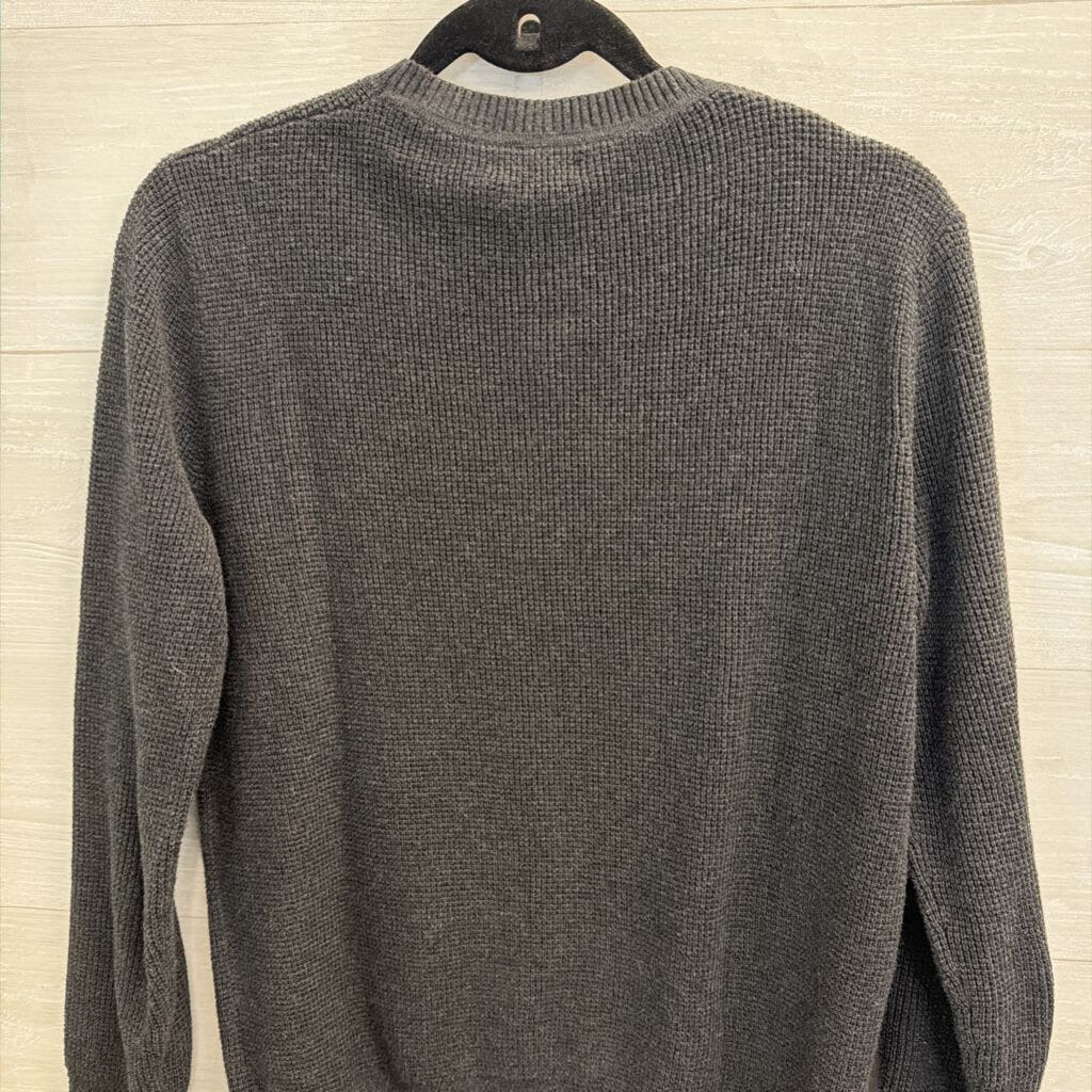 Quince Grey Textured Knit Sweater Small