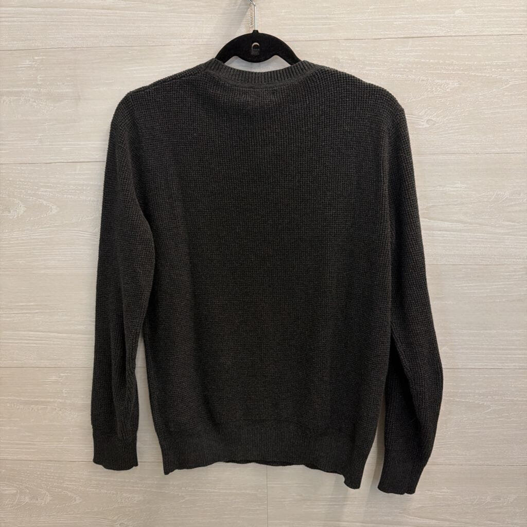 Quince Grey Textured Knit Sweater Small