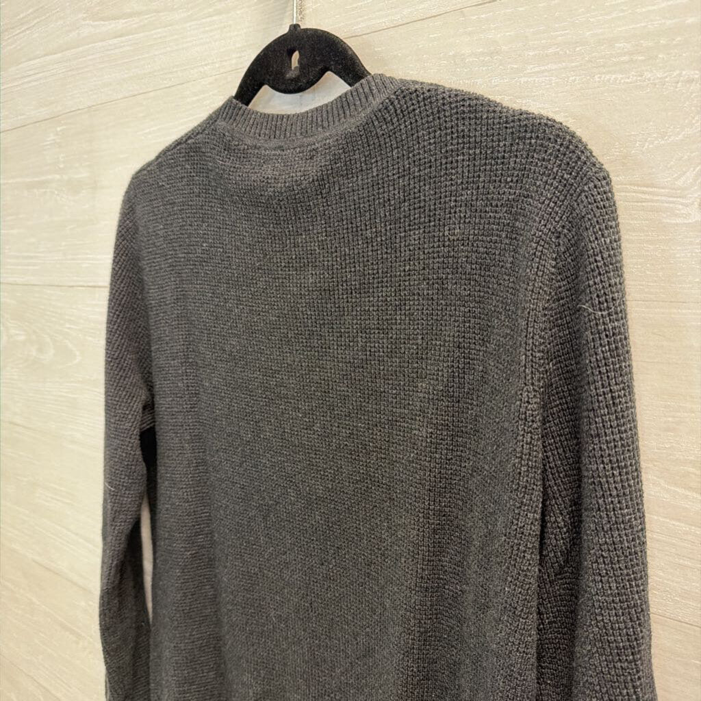 Quince Grey Textured Knit Sweater Small