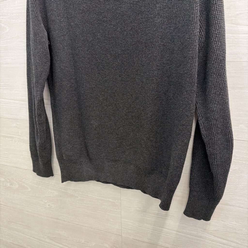 Quince Grey Textured Knit Sweater Small