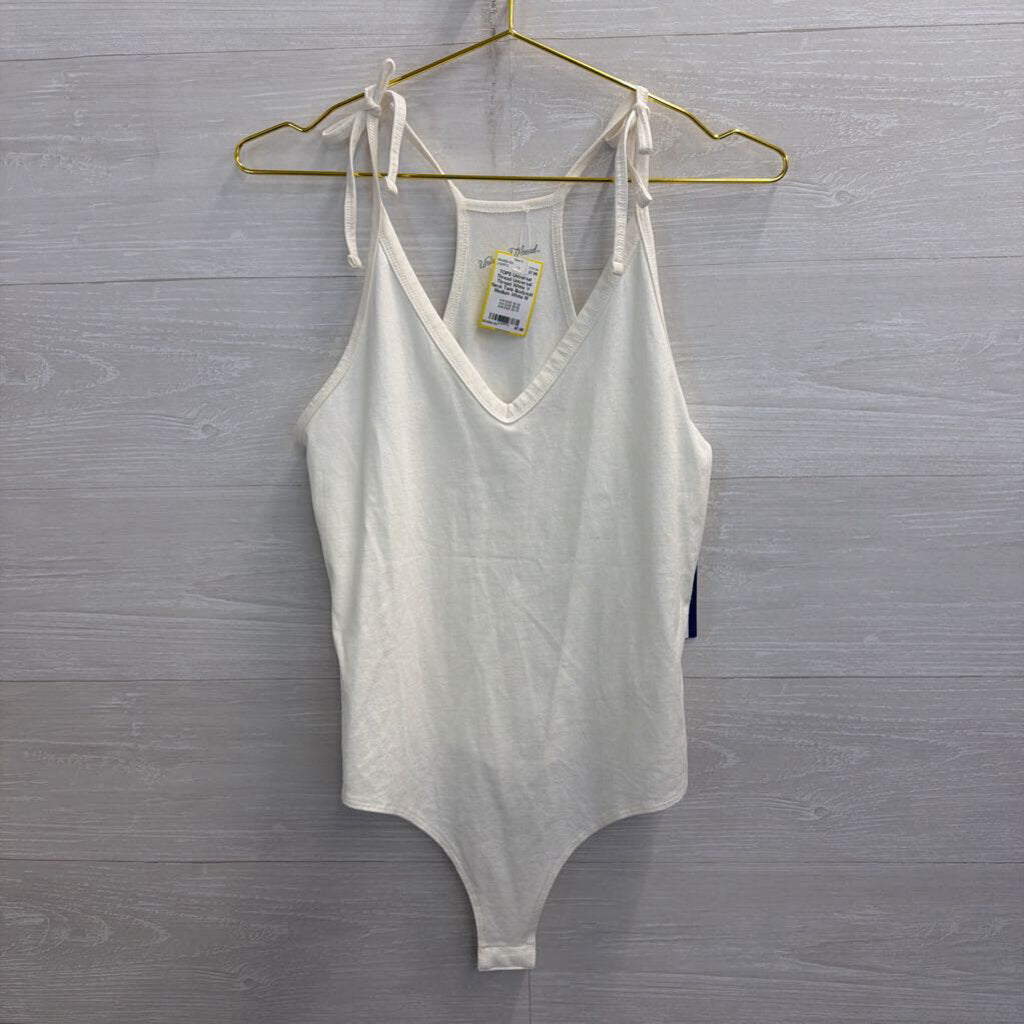 Universal Thread White V Neck Tank Bodysuit Medium