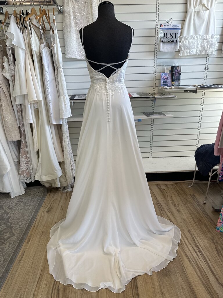 Moonlight Lace Top Chiffon Bridal Dress 14