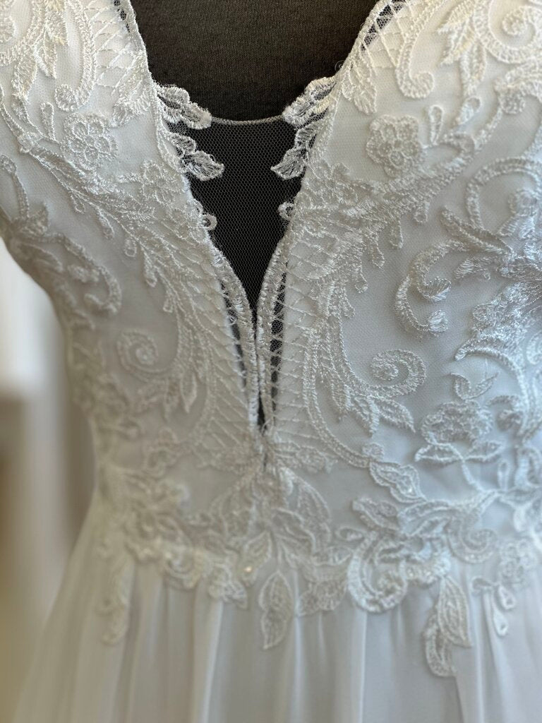 Moonlight Lace Top Chiffon Bridal Dress 14