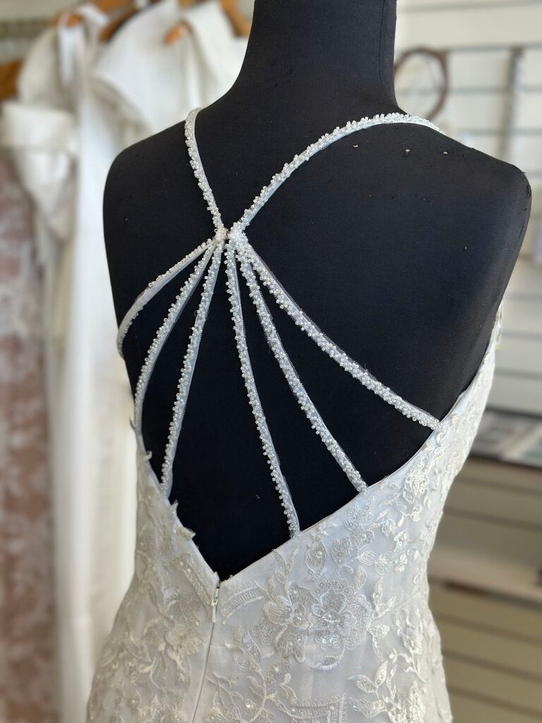 Dave & Johnny Glitter Tulle Fit and Flare Wedding Dress 4