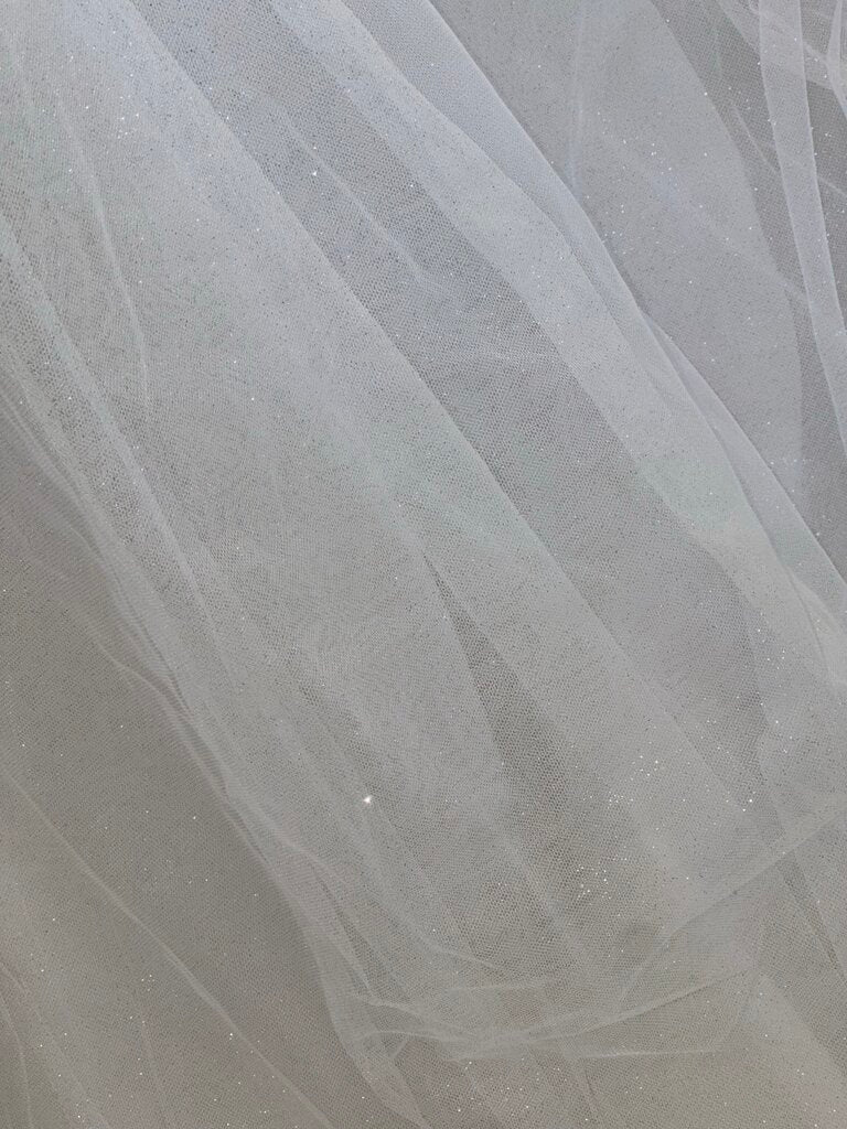 Dave & Johnny Glitter Tulle Fit and Flare Wedding Dress 4