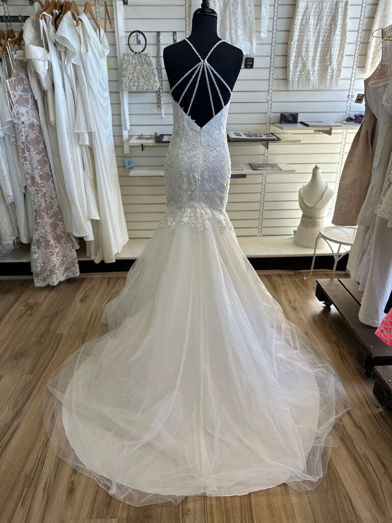 Dave & Johnny Glitter Tulle Fit and Flare Wedding Dress 4