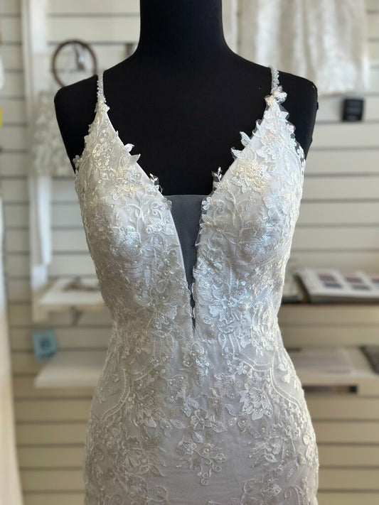 Dave & Johnny Glitter Tulle Fit and Flare Wedding Dress 4