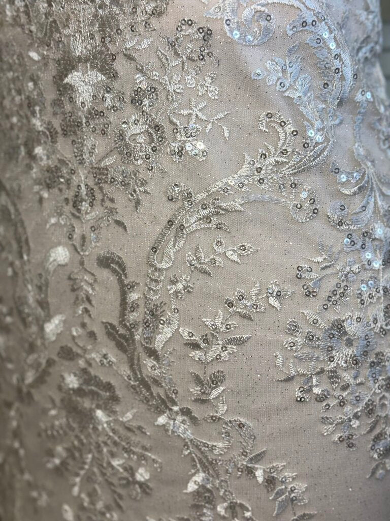 Dave & Johnny Glitter Lace Fitted Wedding Dress 6
