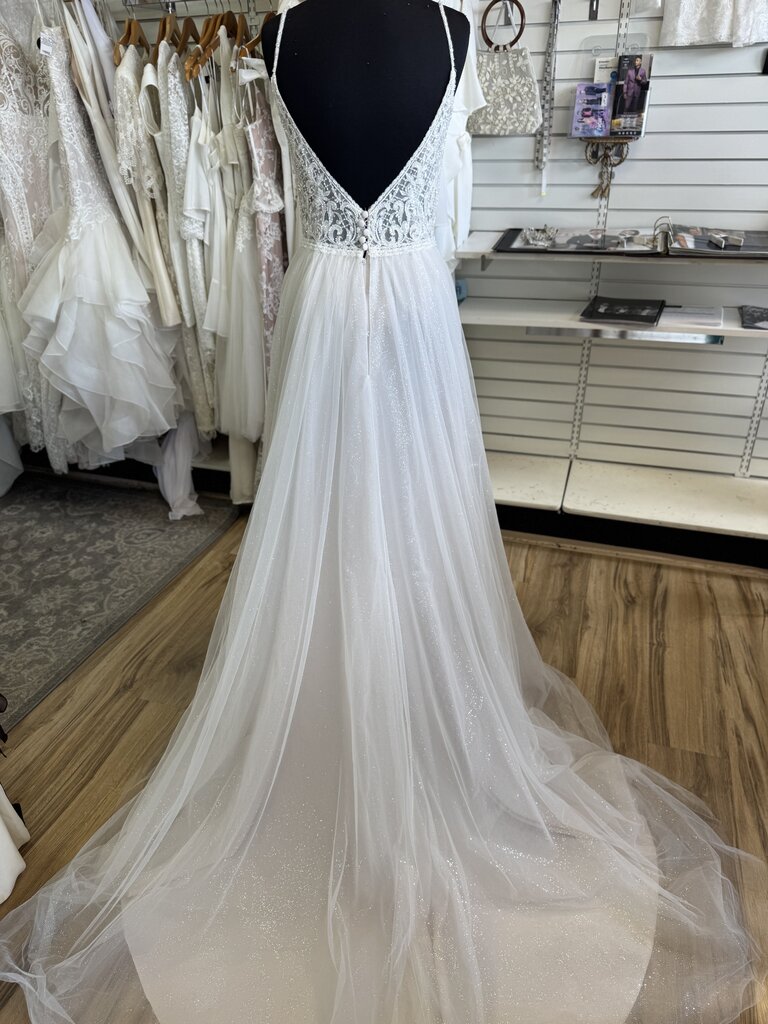 Justin Alexander Glitter Tulle Wedding Dress 6