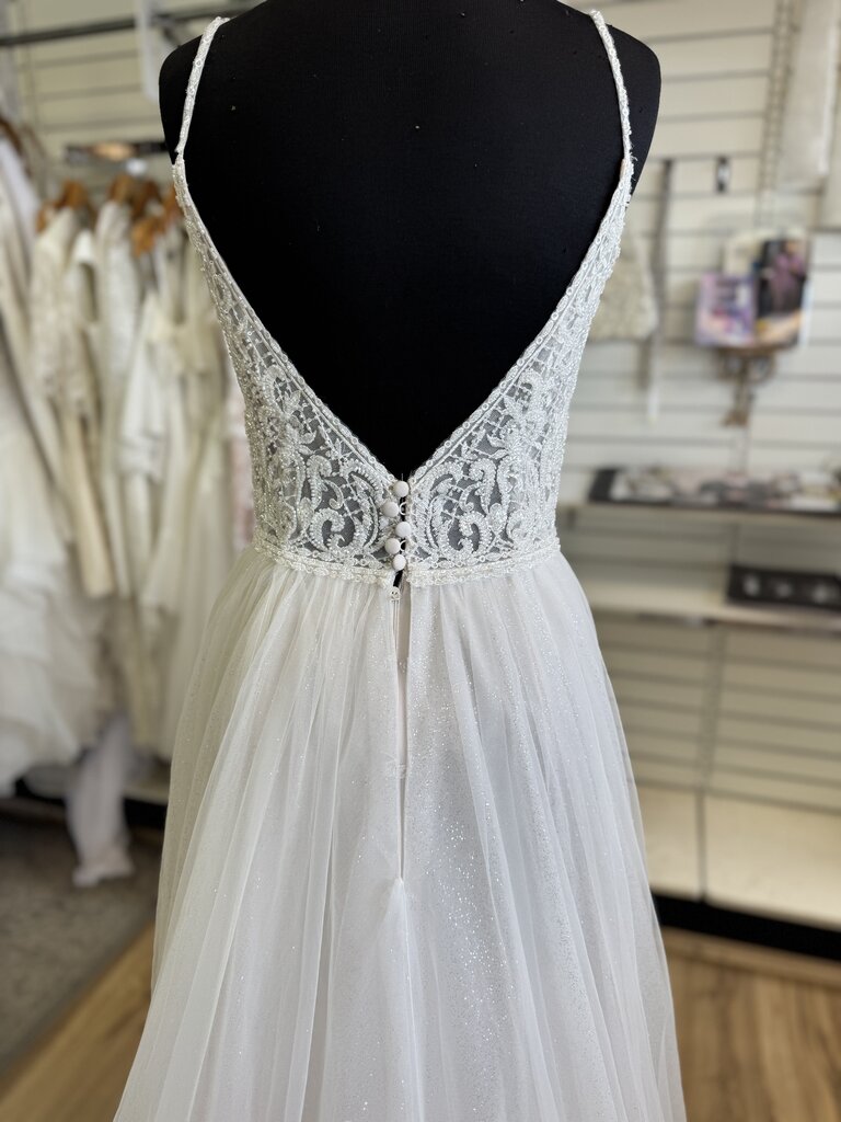 Justin Alexander Glitter Tulle Wedding Dress 6